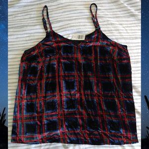 Plaid velvet swing cami